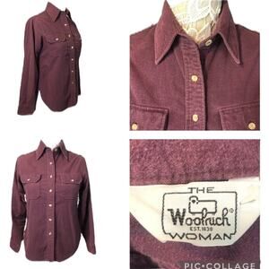 Vintage 70's Woolrich Woman Flannel shirt in plum color size small